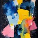 TAOPAOLAB Abstract Paint by Numbers Kit for Adults - DIY Colorful Geometric Blocks Painting on Canvas 16x20In, Framed Acrylic Paint Set, Suitable for Beginners, Art for Home Decoration or Gifts