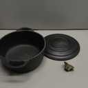 3 Quart Dutch Oven Enameled Cast Iron with Lid  Big Dual Handles  Oven Safe up to 500°F  Classic Round Pot for Versatile Cooking Matte Black(No Enameled)