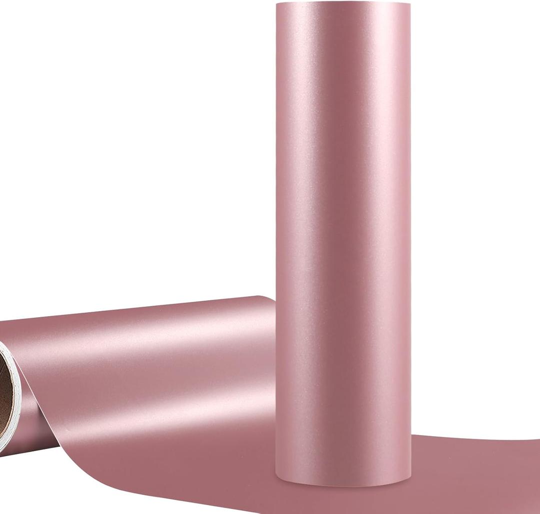 WRAPXPERT Rose Gold Permanent Vinyl for Craft Decal Projects 12" x10ft, Matte Rose Adhesive Vinyl for Cricut,Silhouette (12"x10ft, Matte Rose Gold)