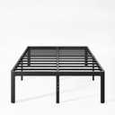 KERAMIK 18 Inch High Full Size Bed Frame No Box Spring Needed, Full Bed Frame Metal with Round Edge, Easy Assembly, Heavy Duty, Black