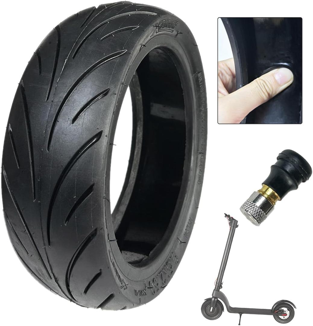 9.5x2.50 Scooter Tires, 9.5 Inch Tubeless Tire, Front Rear Wheel Replacement Scooter Tire, Self Repairing with Valve for NIU KQi3/Pro/Max Electric Scooter Accessories, Non-Slip, Shockproof (1 Pack)