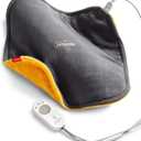 Sunbeam ConformHeat Heating Pad, 14" x 14", Lightly Weighted, Flexible Design, XpressHeat Technology, Machine-Washable, Pain Relief for Back, Shoulder, Neck, Grey