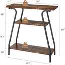 FAVOOSTY Console Table for Entryway, 3 Tier Narrow Entryway Table Open Shelves, Industrial Farmhouse Sofa Table for Hallway, Kitchen, Living Room and Bedroom, Furniture Decorative,Rustic Brown