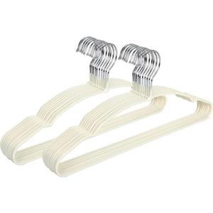 TOPIA HANGER Metal Hangers 20 Pack, Adult Clothes Hangers Space Saving & Non Slip Rubber Coated, Heavy Duty Wire Hanger for Coat,Shirt,Strap Dress,Ivory-CT12I