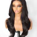 Cuiud Chocolate Brown Lace Front Wig 13x4 HD Glueless Brown Wigs Pre Plucked for Beginners Synthetic Lace Front Wig for Women Long Layered Wave Wig 26inch