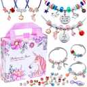 COO&KOO Charm Bracelet Making Kit, A Unicorn Girls Toy that Inspires Creativity and Imagination, Crafts for Girls Ages 8-12 with Jewelry Making Kit Perfect Gifts for 6 7 8 9 10 Girl Self-Expression!