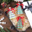 Soulchen 8 Set Christmas Tree Sequin Decoration Kits Christmas Tree Decoration Craft Ornament Included Cone Polystyrene Nails Sequins Ribbon for Make Your Own Sequin Tabletop Centerpiece Decor