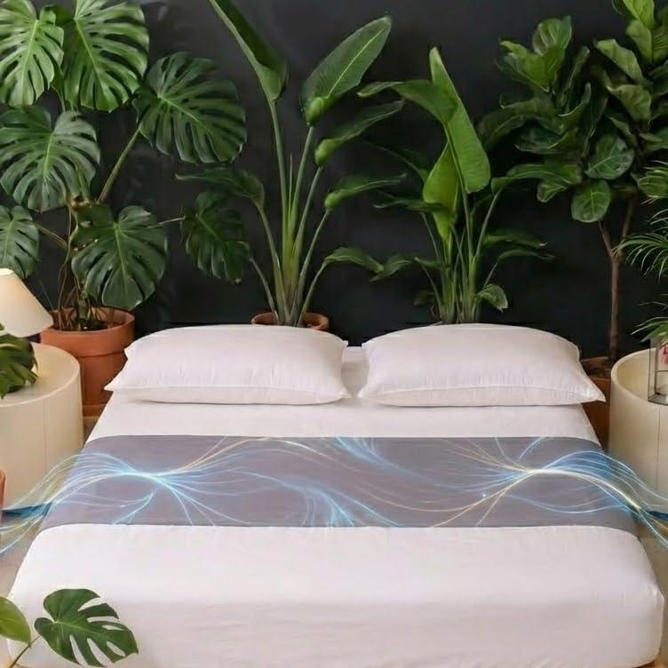 Grounding Sheets with Stay-Put Elastic Straps - Premium Conductive Silver Fiber & Organic Cotton - Earth Sheets for Better Sleeping, Recovery & Stress Relief - 15ft Grounding Cable Included (Queen, 10% Silver Gray)