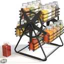 Rotating Spice Rack Organizer for Large Cabinets Kitchen Countertop with Thicken Spice Jars and Labels, Spinning Like Ferris-Wheel, Metal (M)