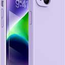 Miracase Designed for iPhone 14 Plus Case with Screen Protector,[Upgraded Enhanced Camera Protection], Shockproof Liquid Silicone Case with Microfiber Lining, 6.7 inch (Light Purple)