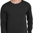 Men's Long Sleeve T-Shirt Moisture Wicking Quick-Dry Fabric, Odor Resistant, Workout Gym Shirt, UPF 50+ Sun Protection (Black, L)