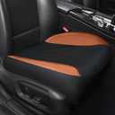 Car Seat Covers Full Set, Leather Car Seat Cushion, Ultra-Thin Breathable Materials, Suitable for Most Car SUV/Truck/Sedan/Automotive (Brown + Black, Single-Piece)