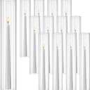 12 Pcs Hurricane Glass Candle Holders 2.5 x 14 Open Ended Tube Ribbed Shade Bottomless Chimney Cylinder Taper Candle Cover for Wedding Anniversary Home Table Centerpiece