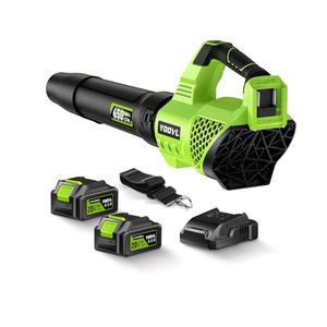 Leaf Blower Cordless, 650CFM Electric Leaf Blowers with 2 x 5.2Ah Batteries and Charger, 3 Speed Modes, 1 x Adjustable Shoulder Strap, Powerful Blowers for Lawn Care, Patio, Dust, Blowing Leaves