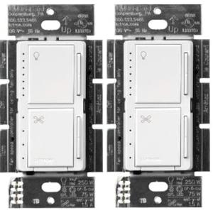 Lutron Maestro Fan Control and Light Dimmer for Dimmable LEDs, Incandescent, and Halogen Bulbs, Single-Pole, MACL-LFQ-WH, White (2-Pack)