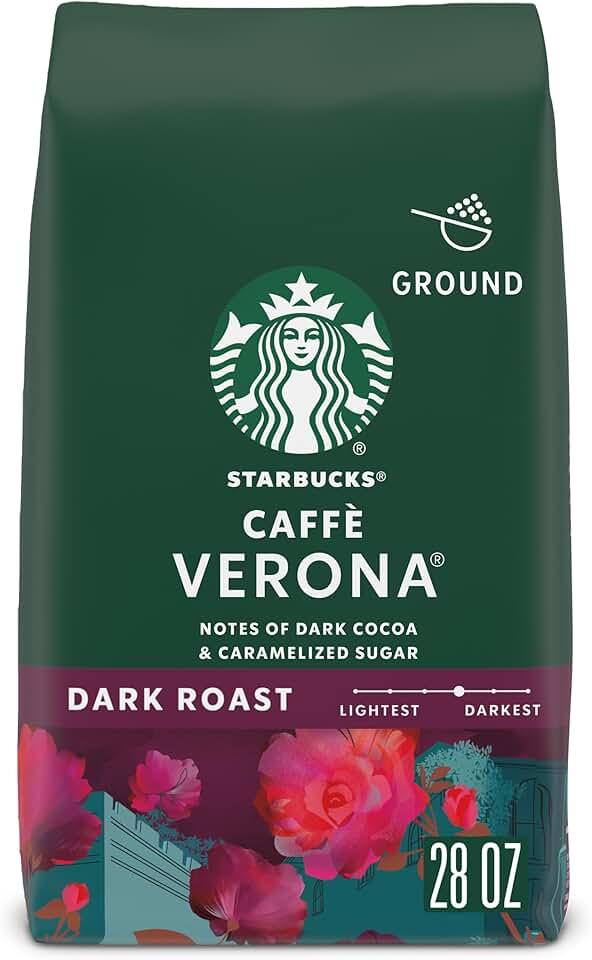 Starbucks Ground Coffee, Dark Roast Hot or Iced Coffee, Caffè Verona, 28 oz, Best Before 29 Mar 2026