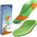 Ailaka Kids Orthotic Cushioning Arch Support Shoe Insoles, Children Pu Foam Inserts for Flat feet, Plantar Fasciitis, Feet Heel Pain Relief (Green), Size: 5-7 M US Big Kid