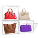 EDS FAM Clear Purse Organizer Set of 9, Stackable Handbag Storage Boxes