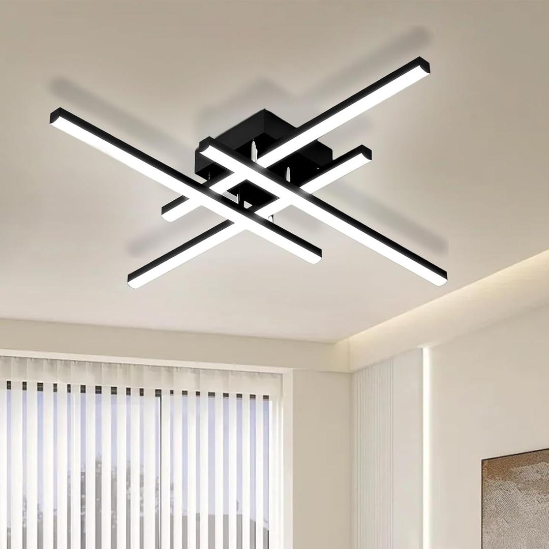 32W Modern LED Ceiling Light Fixture, 24 Inch Flush Mount Ceiling Light for Bedroom Kitchen Living Room Bathroom Garage Farmhouse Dining Hallway 6500K Cold