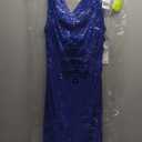 Kensie Women's Sleeveless Cowl Neck Midi Dress, Cobalt Shimmer, Size 4, Cobalt Shimmer 