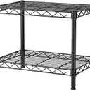 SINGAYE 2 Small Shelves Kitchen Storage Shelf Wire Shelving Unit Metal Shelf Adjustable Organizers Storage Shelving for Office Pantry Black 12" D X 18" W X 12" H