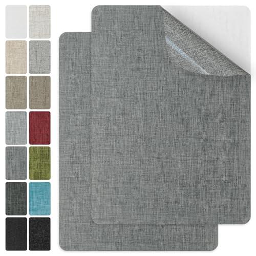J.CARP 2Pcs Self-Adhesive Coarse Linen Patches, Linen Repair Patches, Large Linen Repair Patches for Repairing Sofas, Chairs, Clothes Made of Linen (8 * 11 inches-2PCS Light Gray)