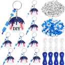 Nosiny 12 Pcs Baseball Ice Cream Drip Keychain DIY Bead Acrylic Key Chain Making Kit Craft 2 Inch Baseball Party Favors Team Gifts Sports Adjustable Letter Beads Decor for Bag(Blue)