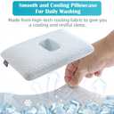 Ear Piercing Pillow with Foam Plug for Side Sleepers-Ear Pillow with Off Center and 4.7"X3.2" Large Ear Hole for Ear Pain/CNH, Soft CertiPUR-US Memory Foam, Cooling Removable Cover, Travel 16"X11"X4''
