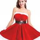 Mrs Claus Costume Women Santa Dress Claus Costume Velvet Christmas Female Santa for Women Outfits Christmas Dress, Size XL