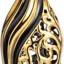 LCCCK Ceramic Modern VASE, 19.6 inches Tall, Black Gold, Ideal for Pampas Grass & Single Flower Arrangements, Decorative Floor Vase for Living Room, Dining Room, Entryway (Large)