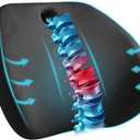 Skechers Lumbar Support Pillow for Office Chair, Memory Foam Lumbar Pillow, Lower Back Pain Relief Lumbar Pillow, Ergonomic Design Back Support Pillow for Office Chair, Car, Home, Travel, Black