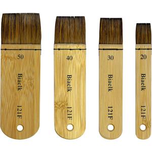 Watercolor Hake Brush Professional,Biaelk 4PCS Bamboo Short Handle Squirrel Mix Hair Paint Brushes Set Size20,Size30,Size40,Size50 Hake Brush Art Supply Artist for Watercolor Face Painting