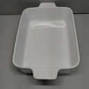 MALACASA 4.4 QT Baking Dish, 9x13 Large Casserole Dish for Oven, Ceramic Baking Pan, Rectangular Lasagna Pan Deep with Handles for Baking, Durable Microwave Oven Safe, Wedding Gift,White, Series BAKE-BAKE