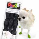 PawZ Rubber Dog Boots for Paws up to 1", 12 Pack - All-Weather Dog Booties for Hot Pavement, Snow, Mud, and Rain - Waterproof, Anti Slip Dog Socks - Tiny, Black