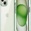 JETech Case for iPhone 15 6.1-Inch, Non-Yellowing Shockproof Phone Bumper Cover, Anti-Scratch Clear Back (Green)