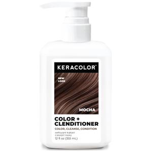 Keracolor Color + Clenditioner 3-in-1 Color-Depositing Conditioner, Gently Cleanses & Conditions, Semi-Permanent Hair Color, 23 Shades, 12 Fl Oz (Mocha)