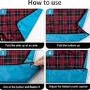 2 x Adult Bibs for Men Women Elderly Reusable Large Adult Bibs Reusable Waterproof Clothing Protector with Crumb Catcher (3pack Blue+red+grey)