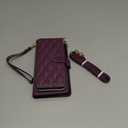 for Samsung Galaxy S24 Ultra Wallet Case with Crossbody and Wrist Strap for Women Girls,Fashion PU Leather RFID Blocking Kickstand Flip Folio Phone Cover with Card Holder and Zipper Purple