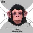 Halloween Monkey Head Mask Chimpanzee Mask Black with Fur Latex Full Head Mask for Carnival Costume Party Prop
