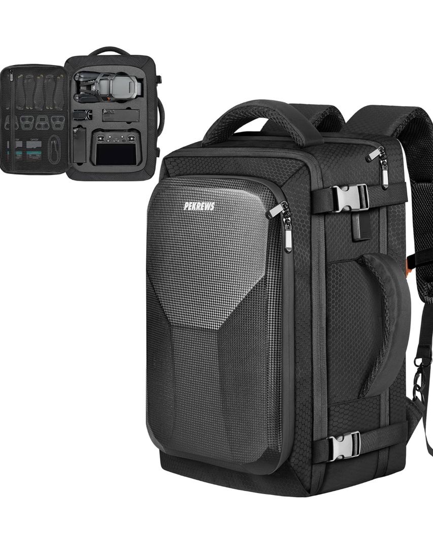 Mavic 3 Pro Case, Mavic 3 Case, Expandable Carry On Drone Bag for DJI RC/Pro/N1 Controller, Travel Large Capacity RC Pro Backpack Fits 17.3 Inch Laptop and DJI Fly More Combo Accessories