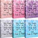 Colarr 6 Pack 3 Ring Binder Cute Decorative 1 Inch Round Rings for A4 Letter Size 8.5'' x 11'' Sheet Protectors and Paper Binder Organizer with Pocket for School Office Supplies(Positive)