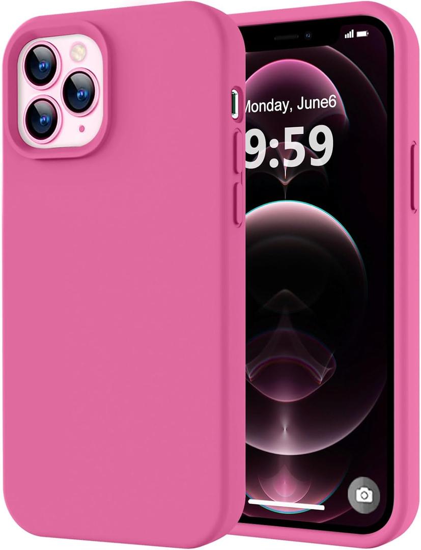 LOVE 3000 Compatible with iPhone 12 Pro Max Phone Case | Thickening 2.1 MM Liquid Silicone | Anti-Scratch Microfiber Lining | Full-Body Duty Heavy Protection Case for Men, Pitaya