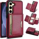 for Samsung Galaxy S23 Wallet Case, 2-in-1 Detachable Magnetic Wallet Case, Card Holder RFID Blocking, Fashionable Faux Leather Card Slot & Folding Design (Red)