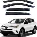 KPY Window Visor Compatible with Toyota RAV4 2013-2018, 4PC Rain Guard Side Window Vent Deflectors Tape-On Mugen Style, 2013 2014 2015 2016 2017 2018