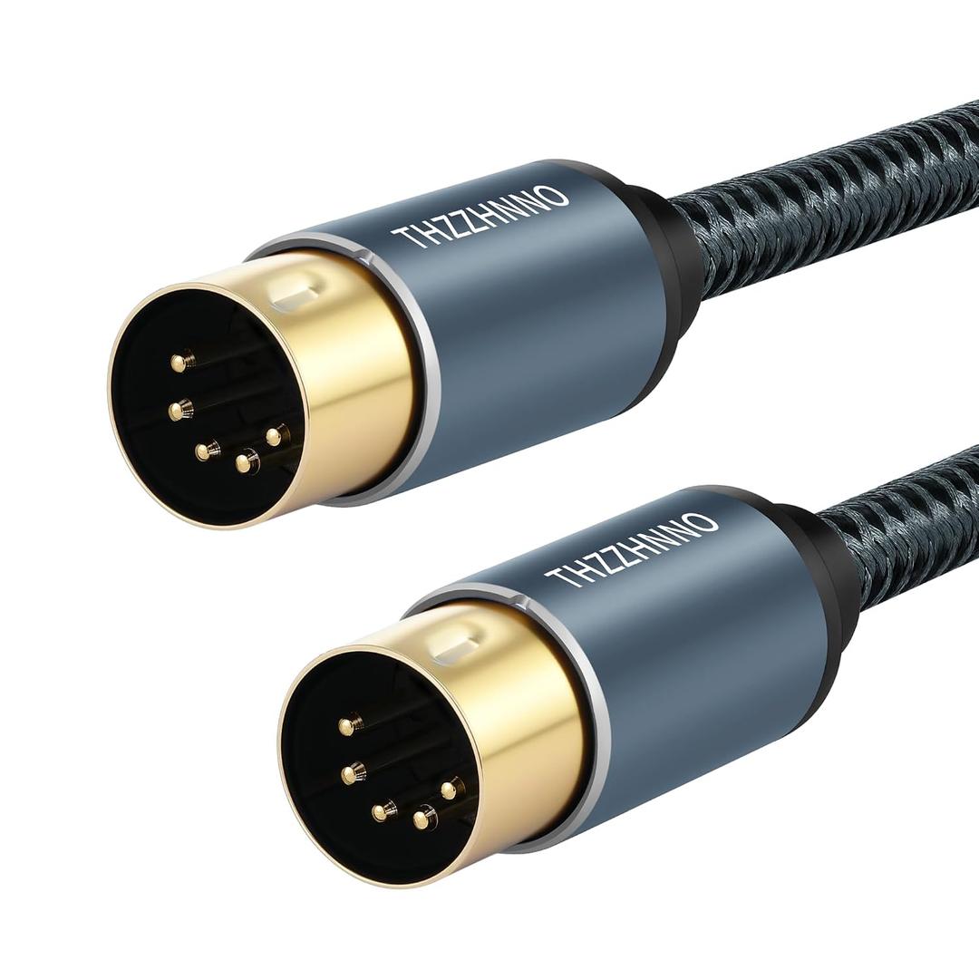 MIDI Cable Male to Male 5-Pin MIDI Cable 16.4Ft Compatible with Electronic Piano, Electronic Drum