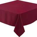 Biscaynebay Textured Fabric Christmas Square Table Cloth 70x70 Inch, Burgundy Water Resistant Tablecloths for Dining, Kitchen, Wedding, Parties etc. Machine Washable