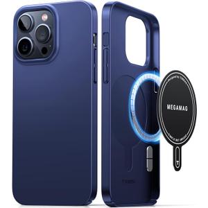 TORRAS Magnetic Slim-Fit for iPhone 15 Pro Max Case, Ultra-Thin 15 ProMax Phone Case Compatible with MagSafe, Lightweight Anti-Scratch Matte Hard iPhone 15 ProMax Case 6.7 inch OriginFit, Navy Blue