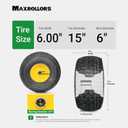 MAXROLLORS (2 Pack) 15x6.00-6 Tubeless Front Tire and Wheel, 3/4" Bearings, 3" Offset Hub, 4-Ply, Compatible with 100 and 300 Series John Deere Riding Mowers