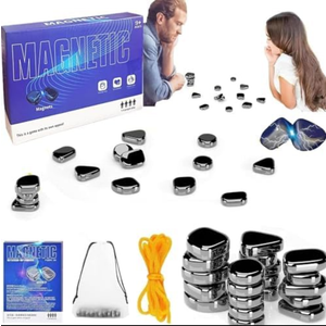 TJYAEKLTD Magnetic Chess Game, Multiplayer Strategy Game with Stones, Party Travel Desktop Magnetic Game for Children and Adults, Puzzle Strategy Games, 2 Pack