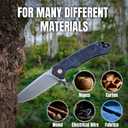 Pocket Folding Knife (EDC) - 3.27" D2 Steel Blade, Carbon Fiber Handle, Stone Washed Finish - With Pocket Clip & Lanyard Hole, Suitable for Men & Women, Ideal for Camping, Survival Adventures, and Hiking (Black & Red)